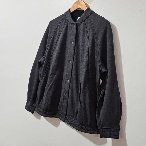 Lululemon Scuba Oversized Varsity Jacket Plush - Heathered Core Black - Size M/L - Picture 3 of 8